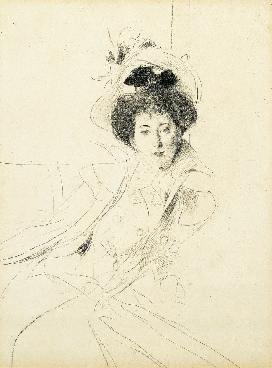 Studie av prinsesse Niscemi av Giovanni Boldini
