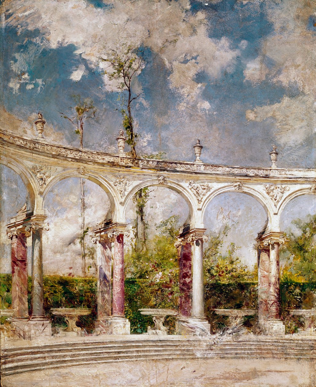 Kolonnaden i Versailles Maleri av Giovanni Boldini (1842-1931) 1889 Søn. 64x52 cm Pistoia, Boldini-samlingen av Giovanni Boldini