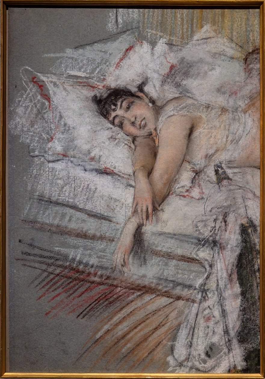 Grevinnen av Rasty i sengen av Giovanni Boldini