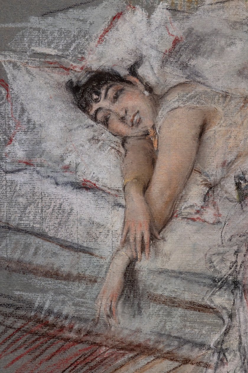 Grevinnen av Rasty i sengen, detalj av Giovanni Boldini