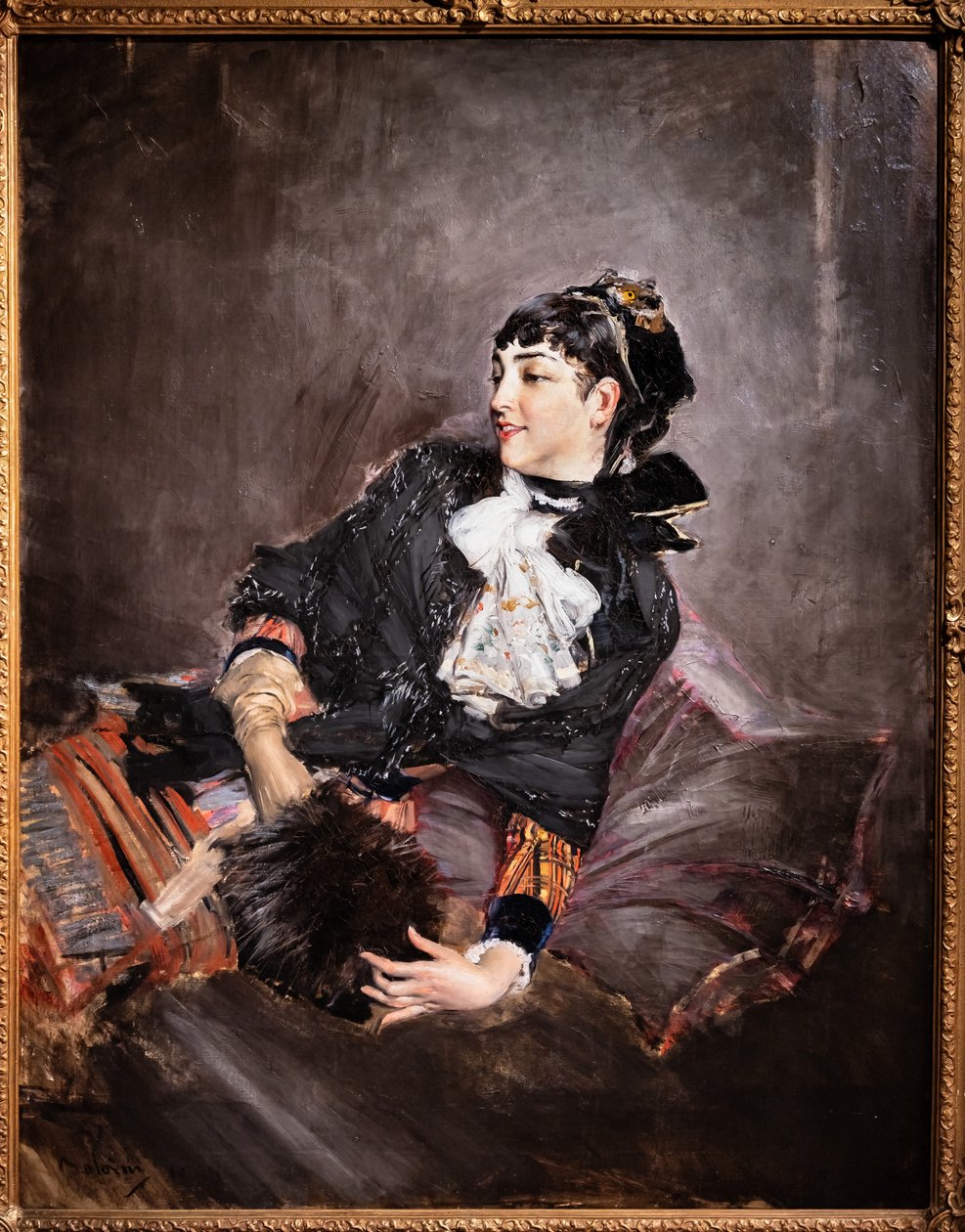 Grevinnen av Rasty på sofaen av Giovanni Boldini