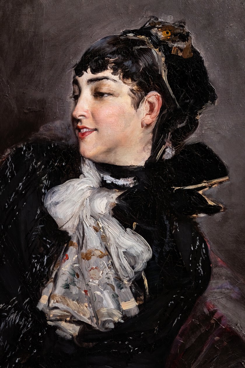 Grevinnen av Rasty på sofaen, detalj av Giovanni Boldini