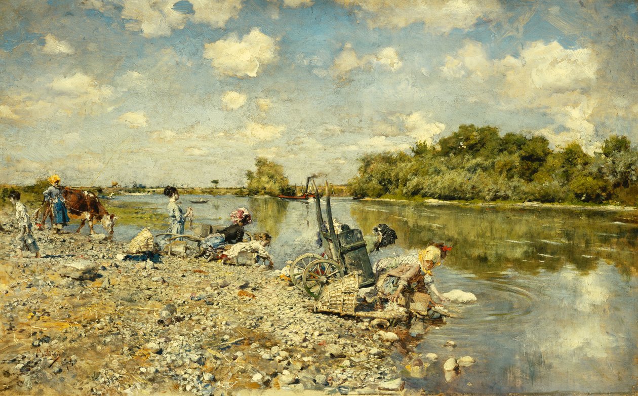 Klesvasken; The Laundresses, 1874 av Giovanni Boldini