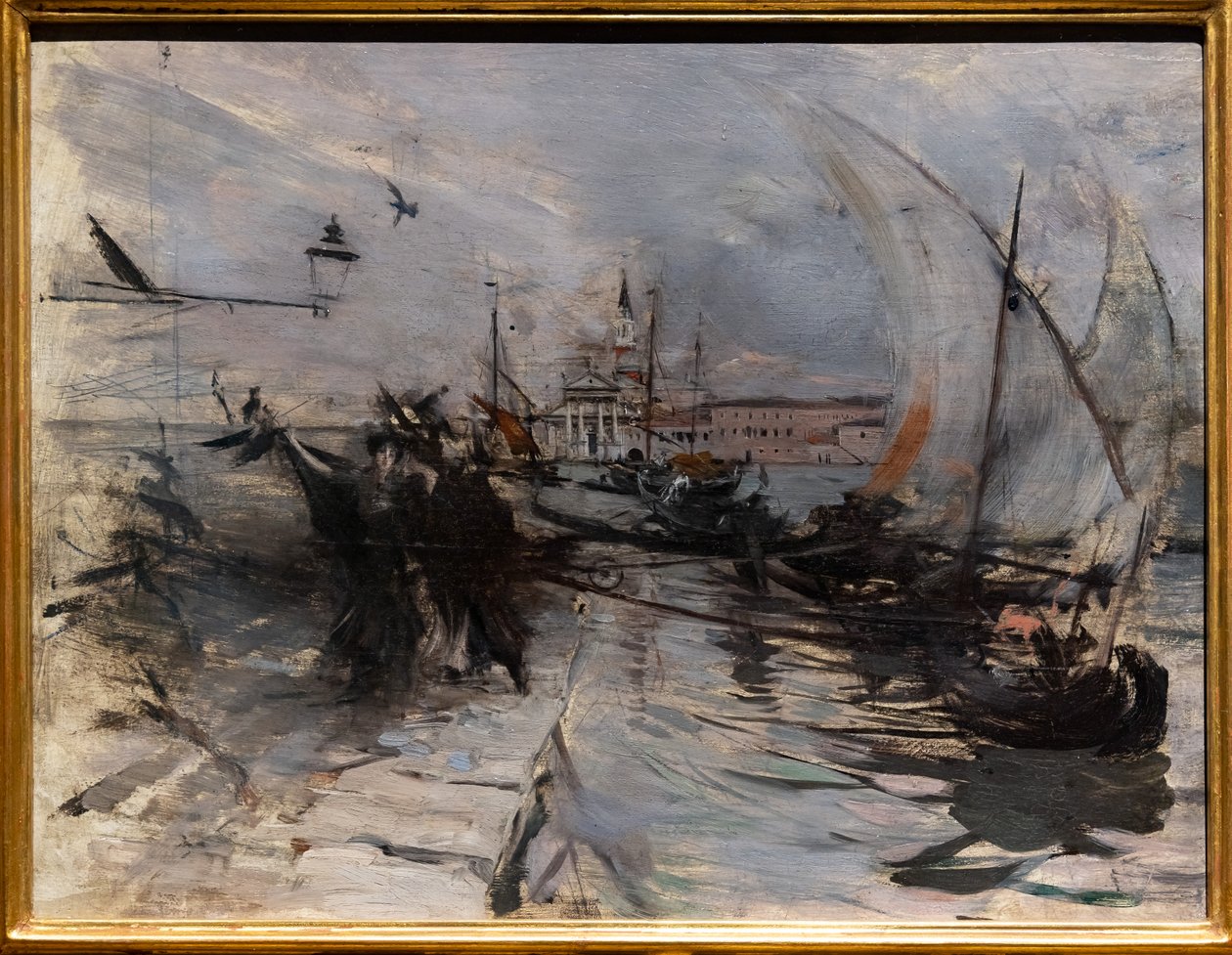 Venezia, St. Giorgio Maggiore sett fra byen, ca. 1885 (olje på panel) av Giovanni Boldini