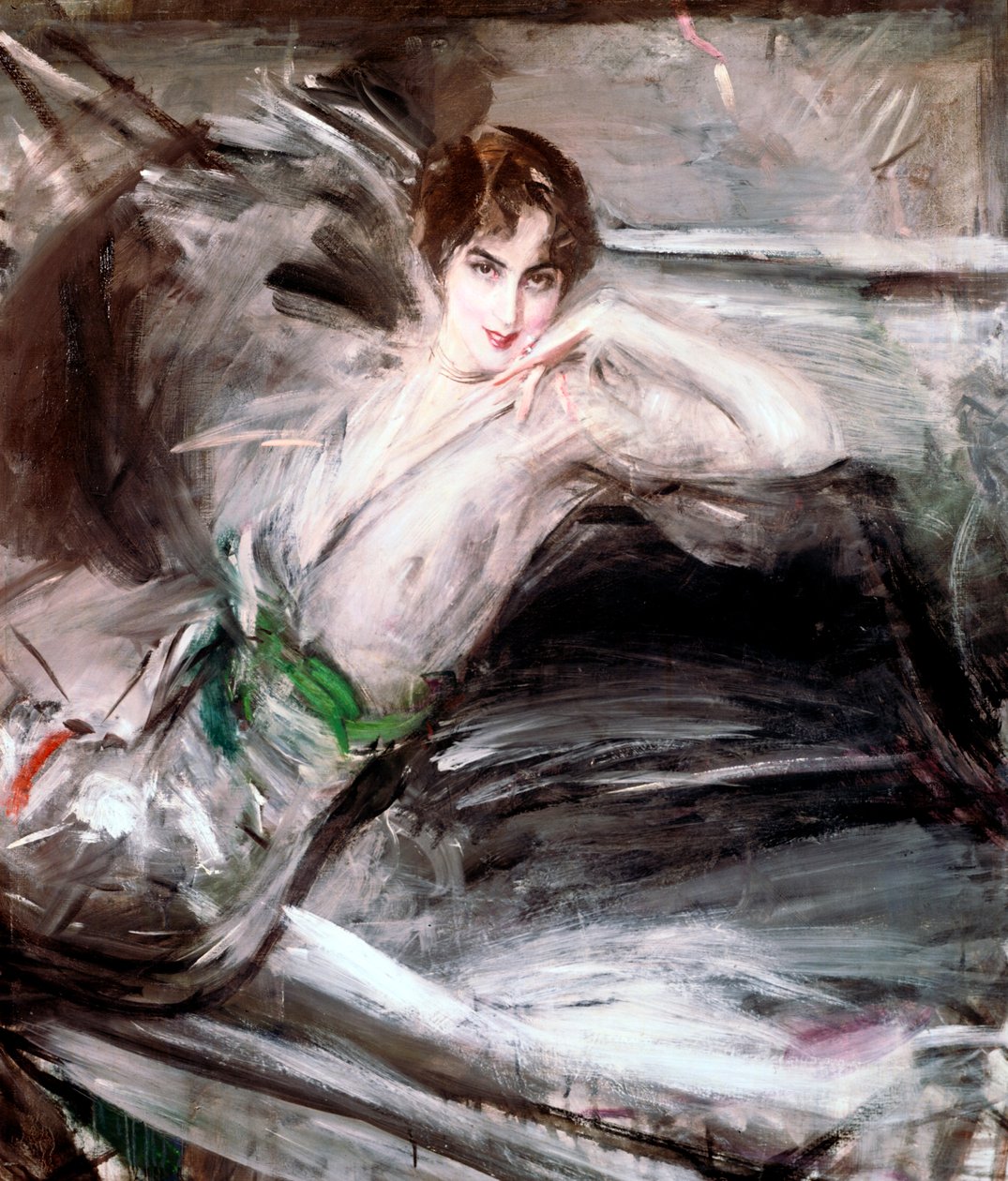 Kvinne satt på stol, c1860 av Giovanni Boldini
