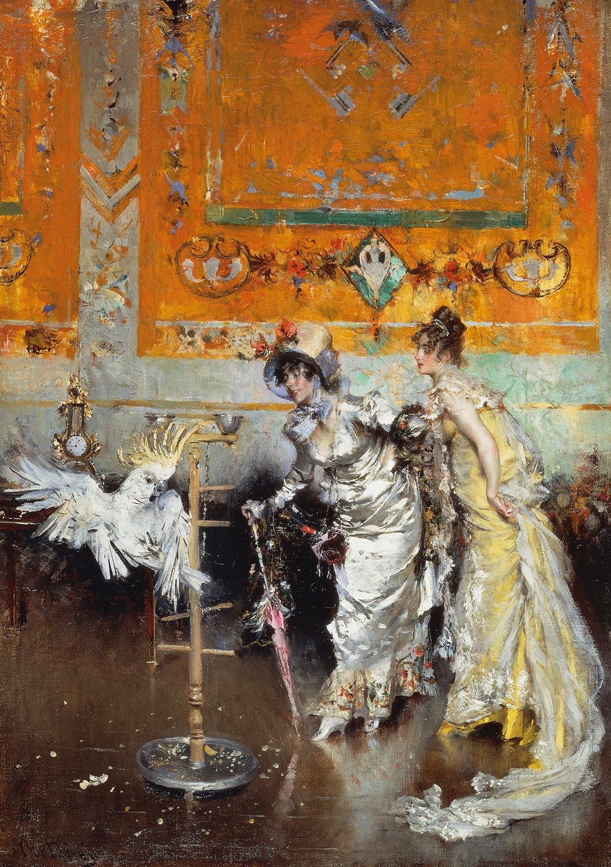 Kvinner med papegøye av Giovanni Boldini