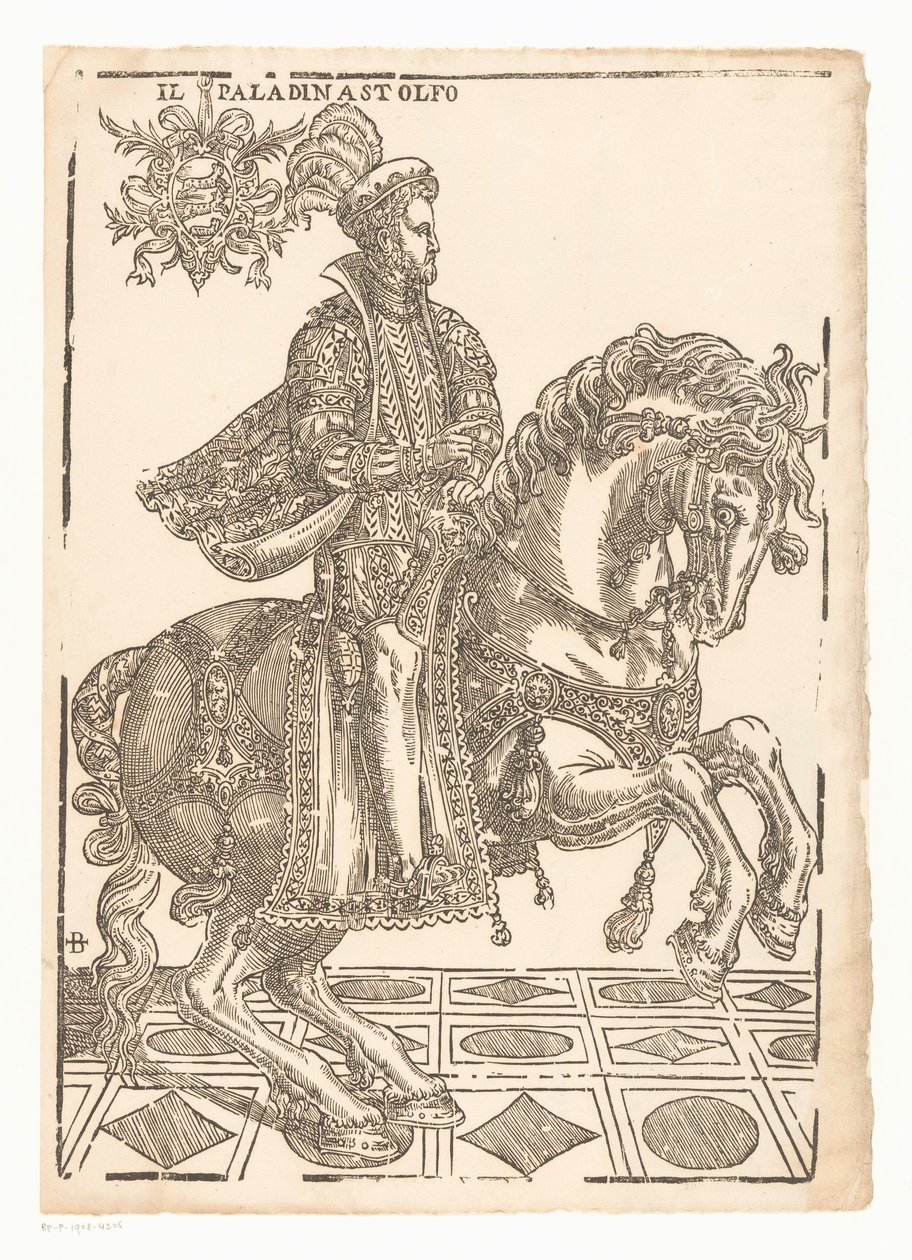 Astolfo på hesteryggen Il paladin Astolfo (tittel på objekt) av Giovanni Britto