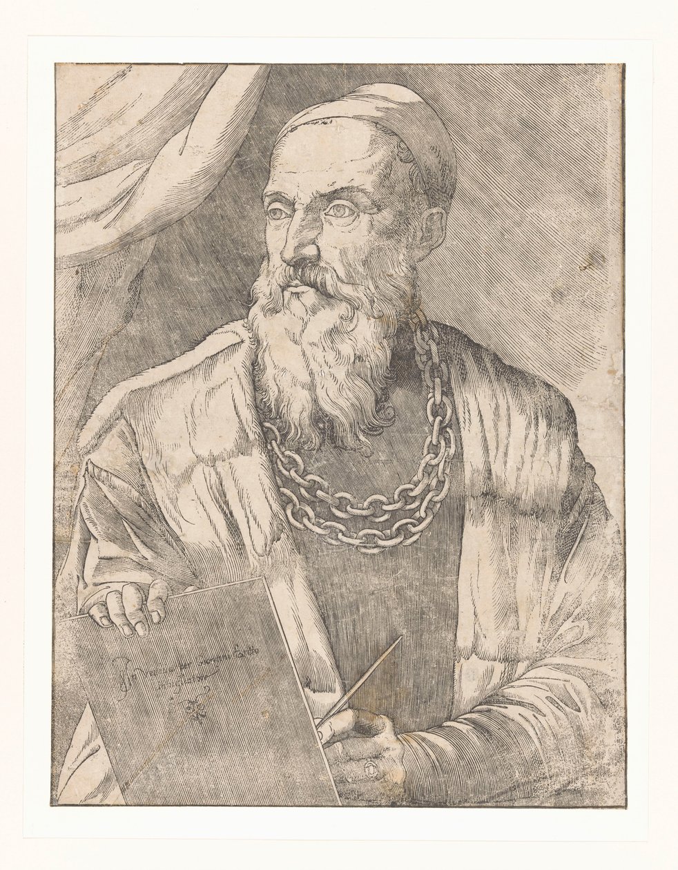 Portrett av kunstneren Titian av Giovanni Britto