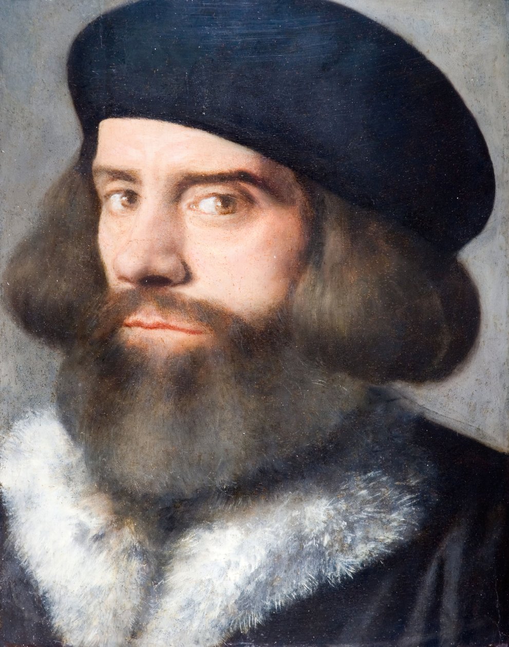 Hodet til en skjegget mann, 1537. av Giovanni Buonconsiglio