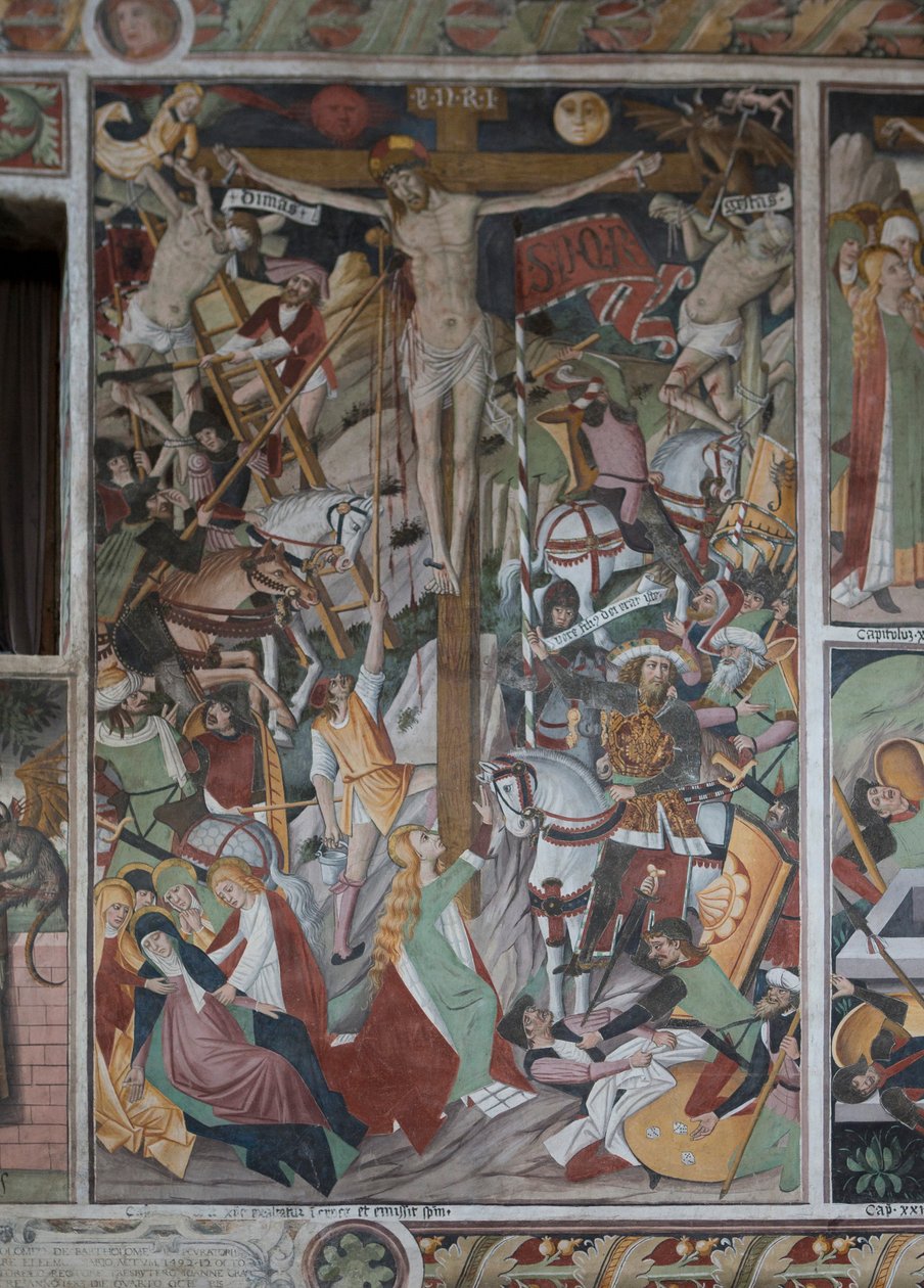 Korsfestelse, ca. 1492 (freskomaleri) av Giovanni Canavesio