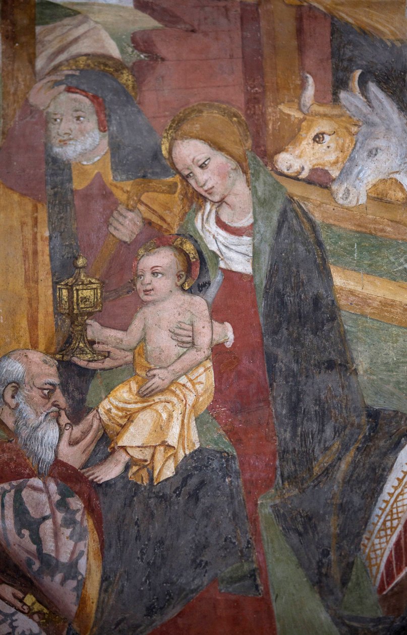 The Adoration of the Three Kings, ca. 1492 (detalj av 3702450) av Giovanni Canavesio