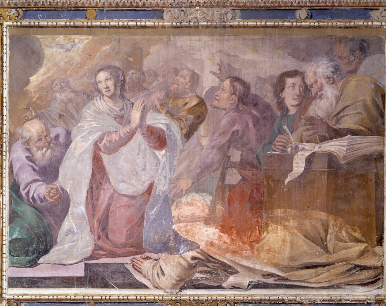 Italia, Lombardia, Pavia, Pavia Charterhouse (Certosa), Historier om Jesus og Maria, freskomaleri av Giovanni Cristoforo Storer