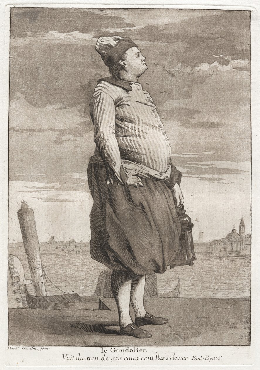Le Gondolier (Gondolier) av Giovanni David