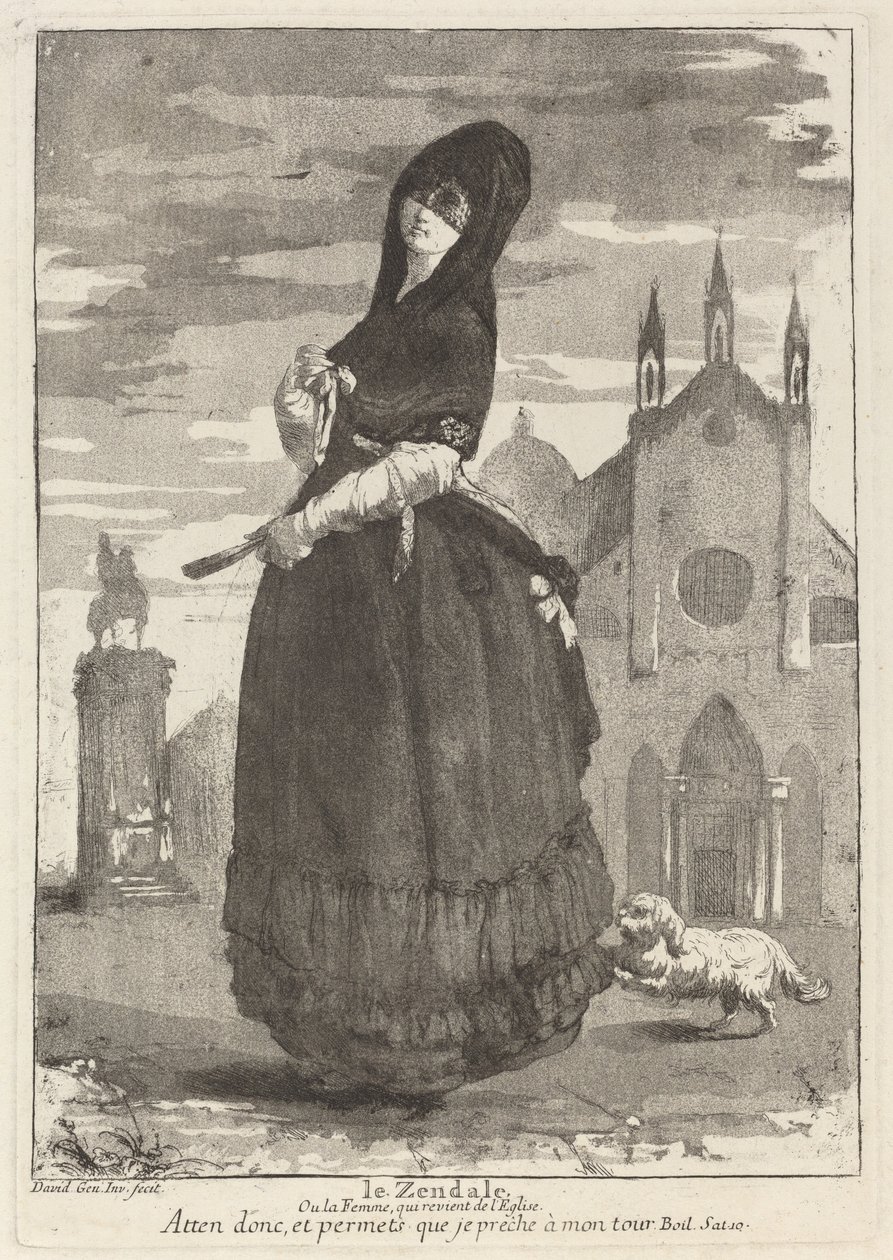 Le Zendale (Kvinne i hette, eller kvinnen som vender tilbake fra kirken) av Giovanni David