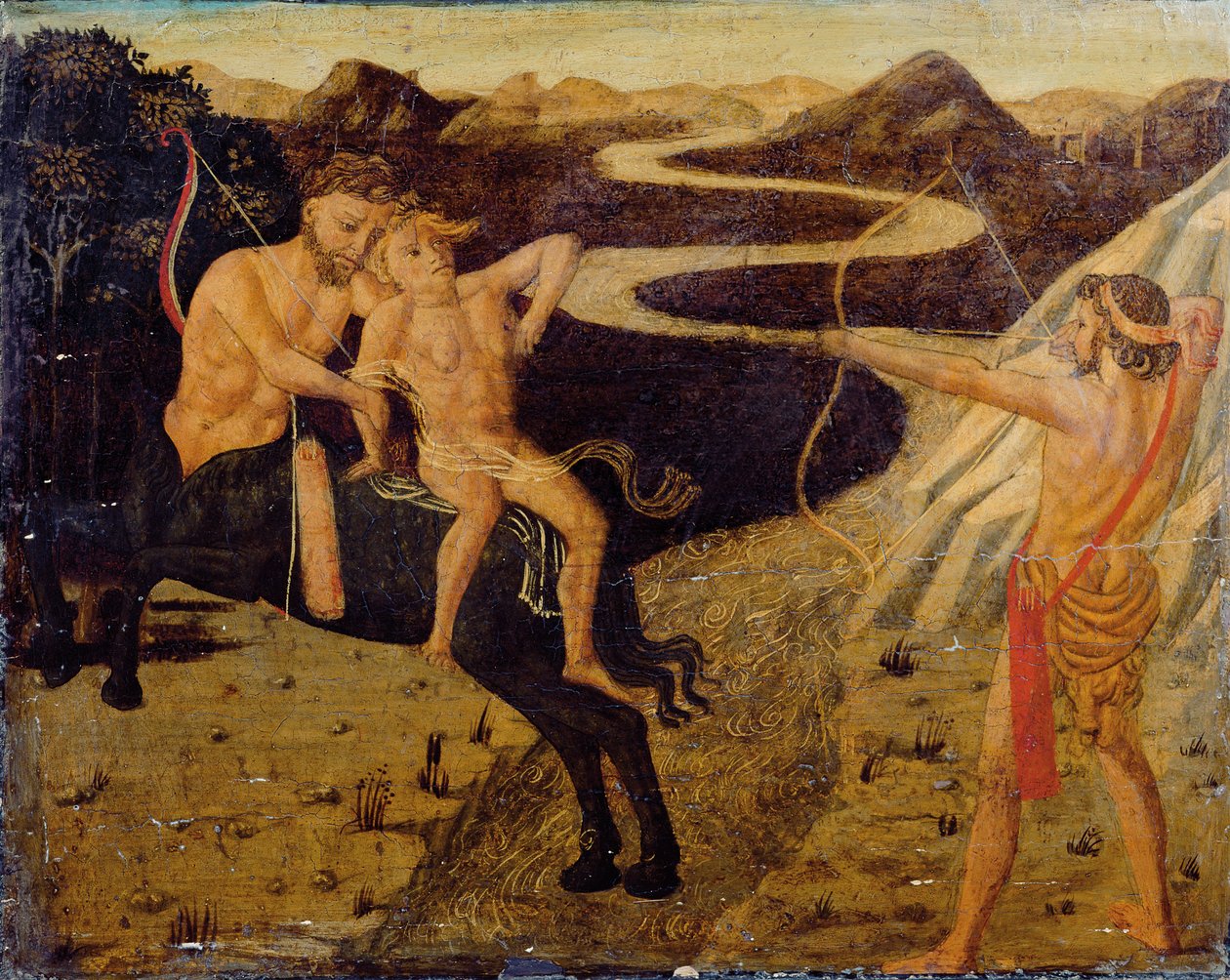 Cassone-panel: Hercules redder Deianeira fra Nessus av Giovanni Di Ser Giovanni Guidi