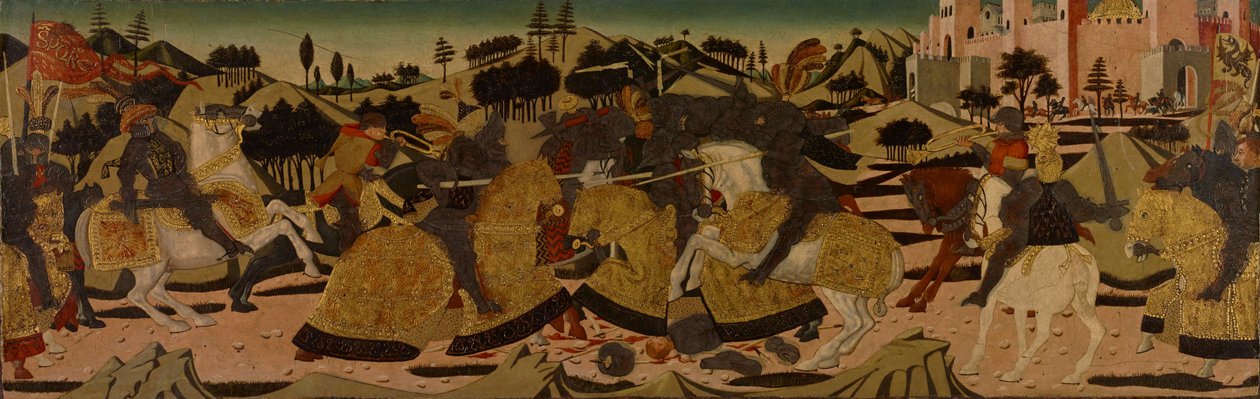 Kampscene av Giovanni Di Ser Giovanni Lo Scheggia Guidi