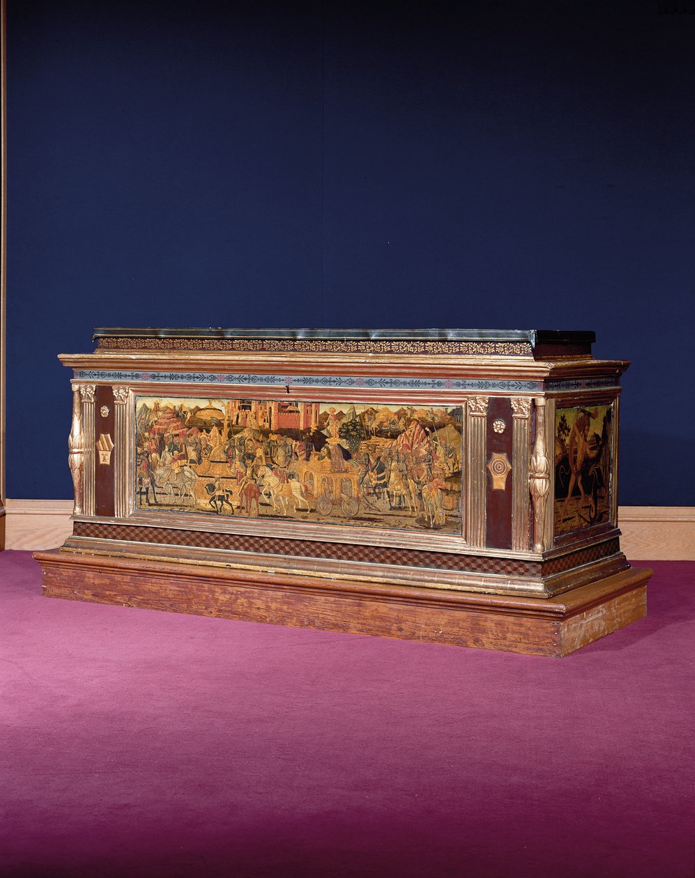 Cassone (tempera på tre og pakkeforgylt tre) (se også 1113941-4) av Giovanni Di Ser Giovanni Lo Sheggia (attr. to) Guidi