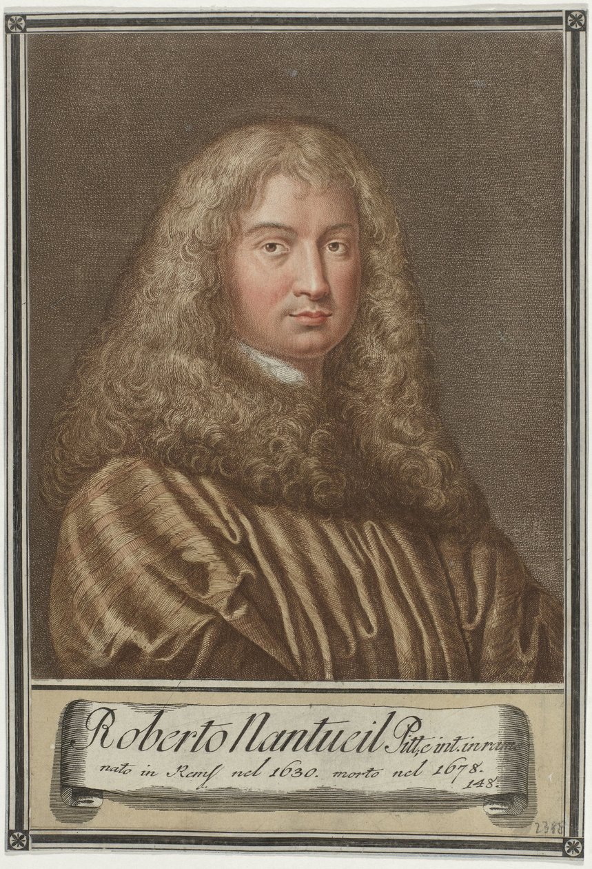 Portrett av kunstneren Robert Nanteuil Portretter av artister (serietittel) av Giovanni Domenico Campiglia