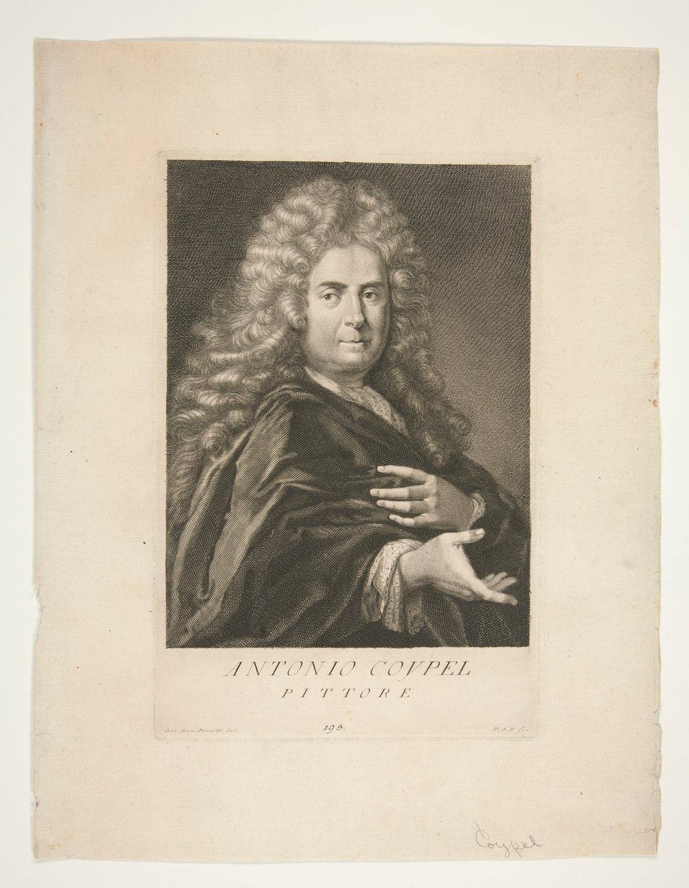 Portrett av Antoine Coypel av Giovanni Domenico Ferretti