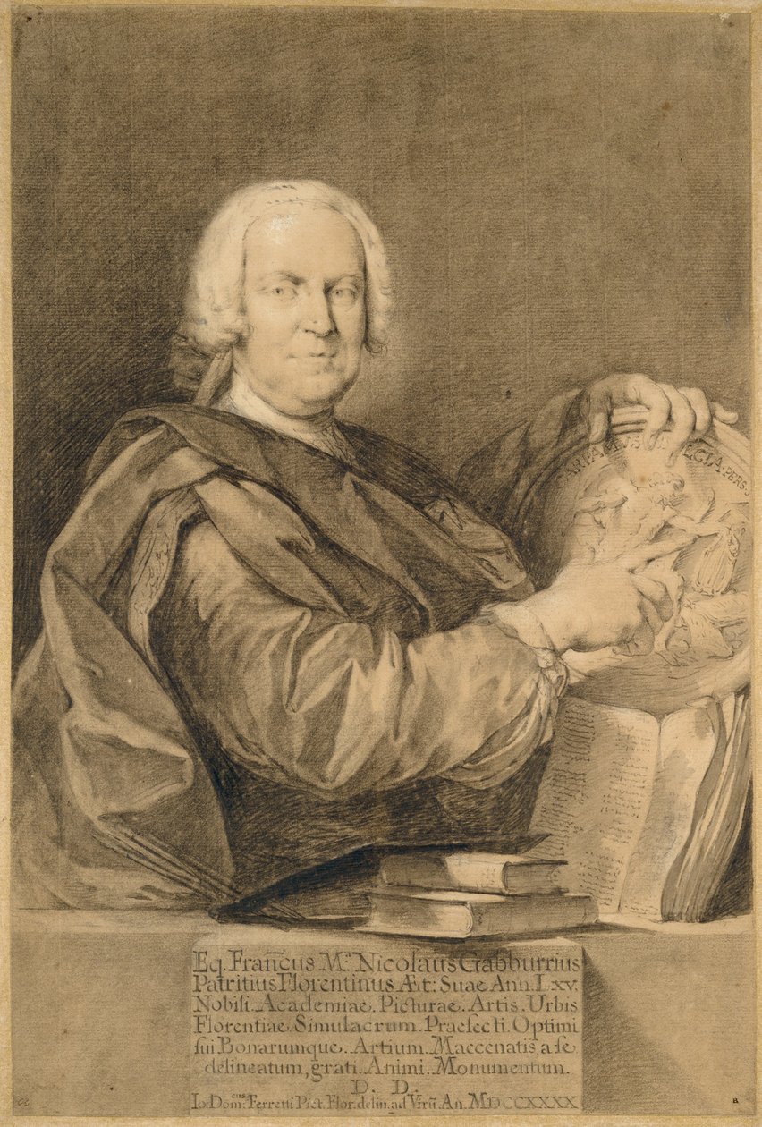 Portrett av Cavaliere Francesco Maria Niccolò Gabburri av Giovanni Domenico Ferretti