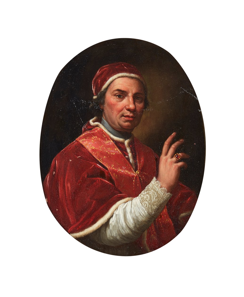 Portrett av pave Clement Xiv (olje på kobber) av Giovanni Domenico Porta
