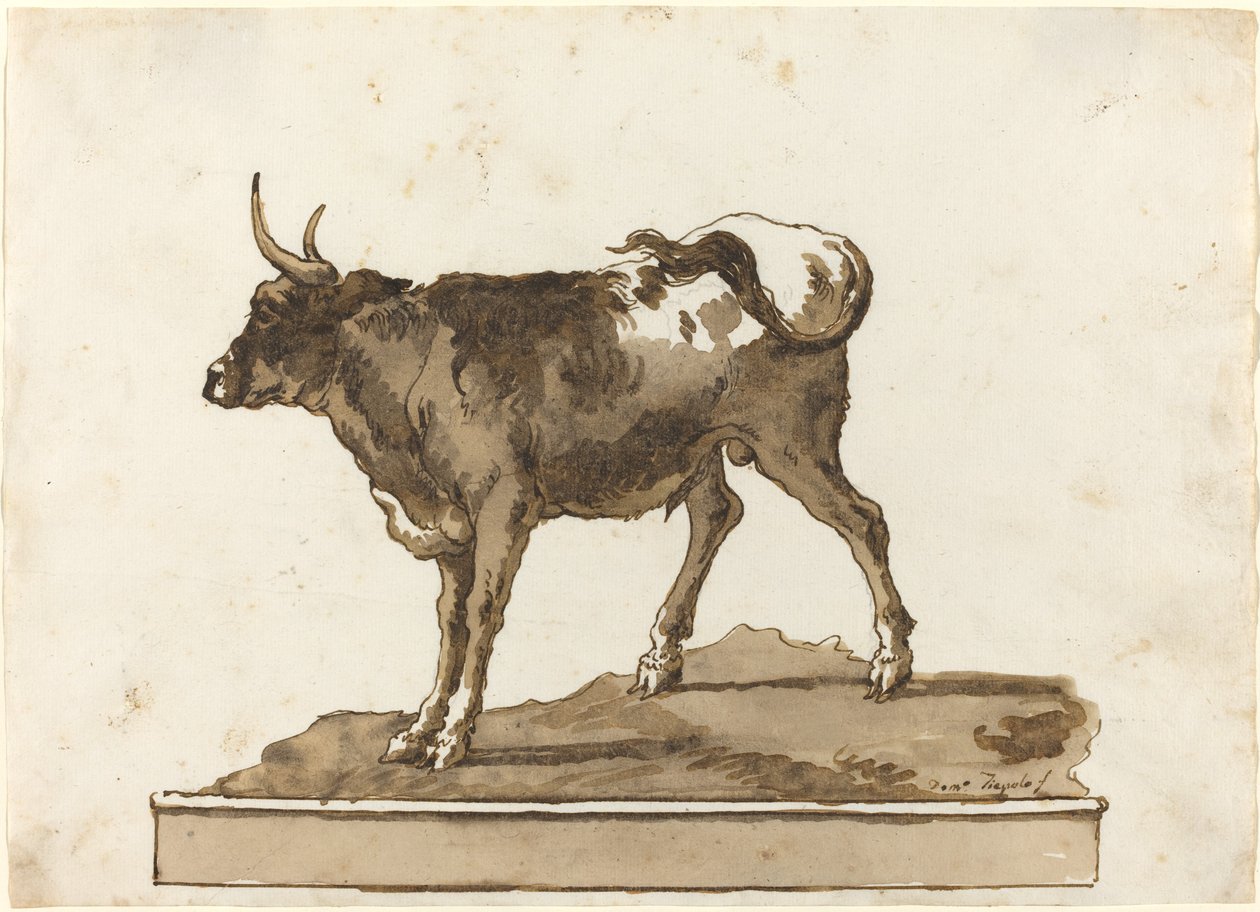 En okse på en avsats av Giovanni Domenico Tiepolo