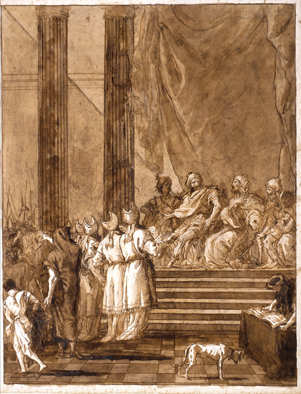 En disputt mellom konger og prester av Giovanni Domenico Tiepolo