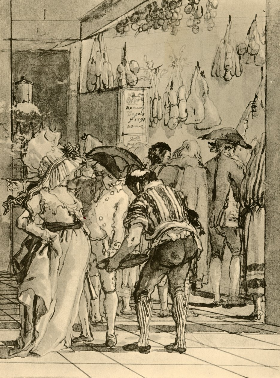En butikk med røkte varer, 1791, 1928 av Giovanni Domenico Tiepolo
