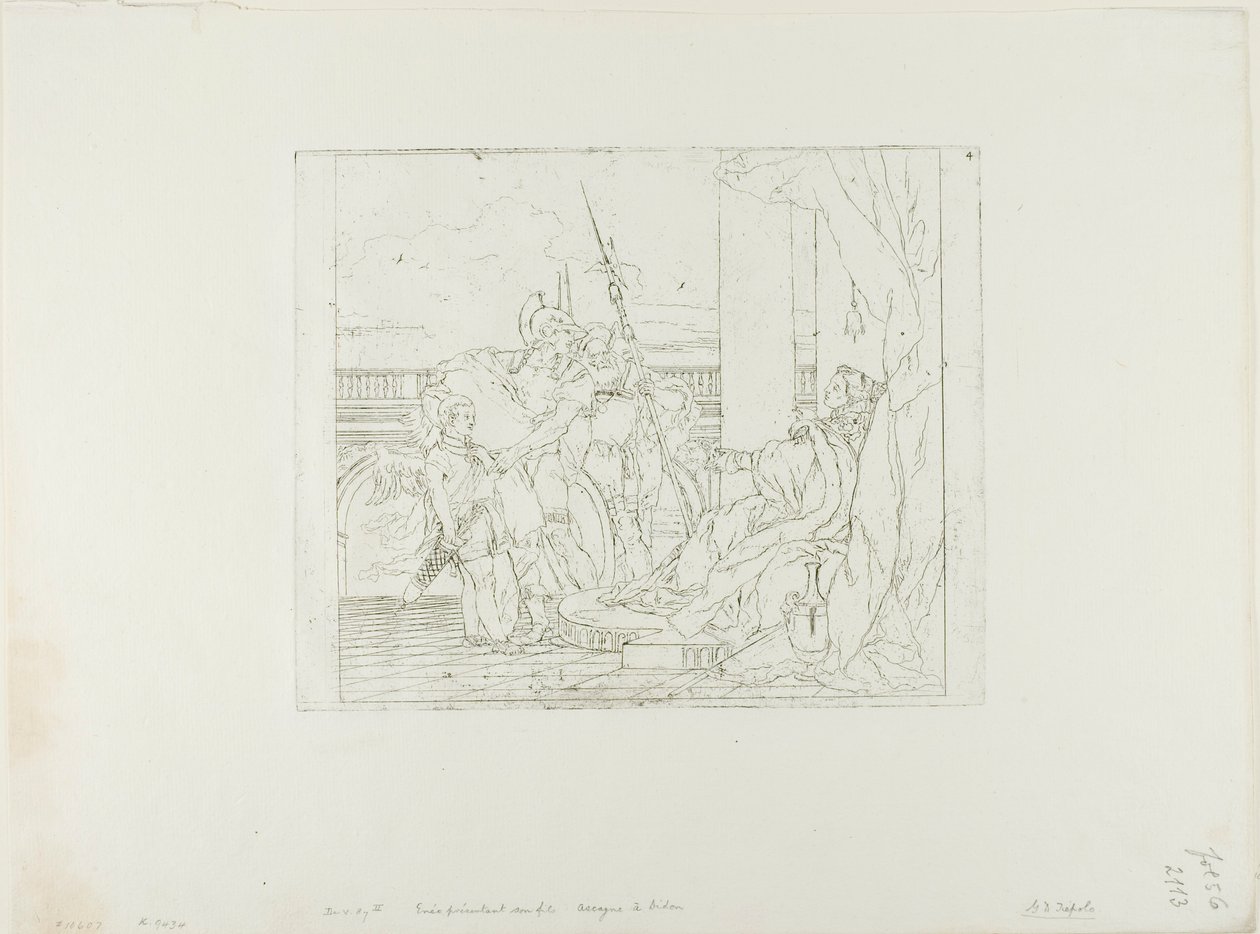 Aeneas introduserer sin sønn Ascanius for Dido av Giovanni Domenico Tiepolo
