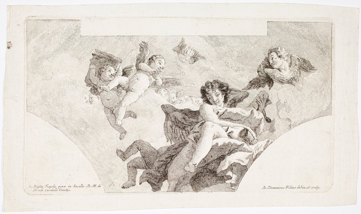 Engler som bærer karmelittenes avlat av Giovanni Domenico Tiepolo