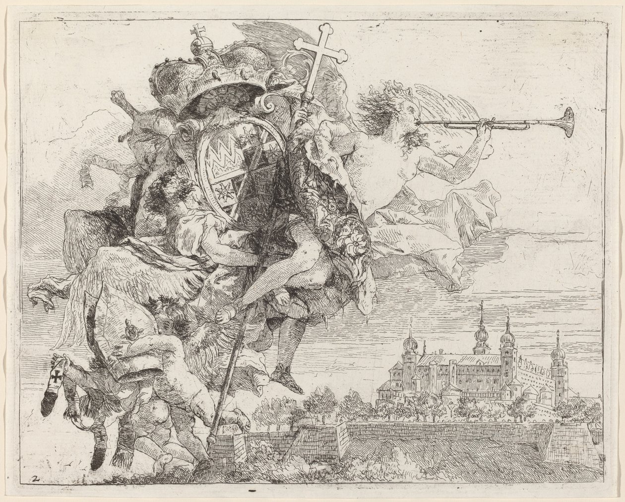 Våpen til Karl Philipp von Greiffenklau, prinsbiskop av Würzburg av Giovanni Domenico Tiepolo