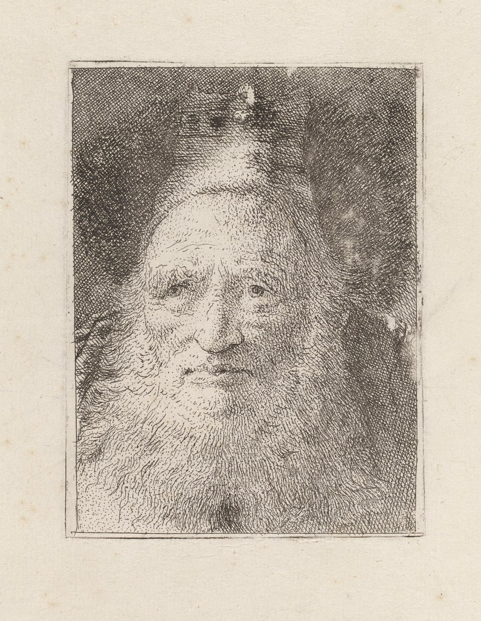 Skjegget gammel mann med hatt, fra Raccolta di Teste (Hodersamling) av Giovanni Domenico Tiepolo