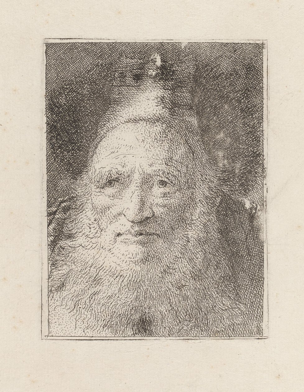 Skjegget gammel mann med hatt, fra Raccolta di Teste (Samling av hoder) av Giovanni Domenico Tiepolo