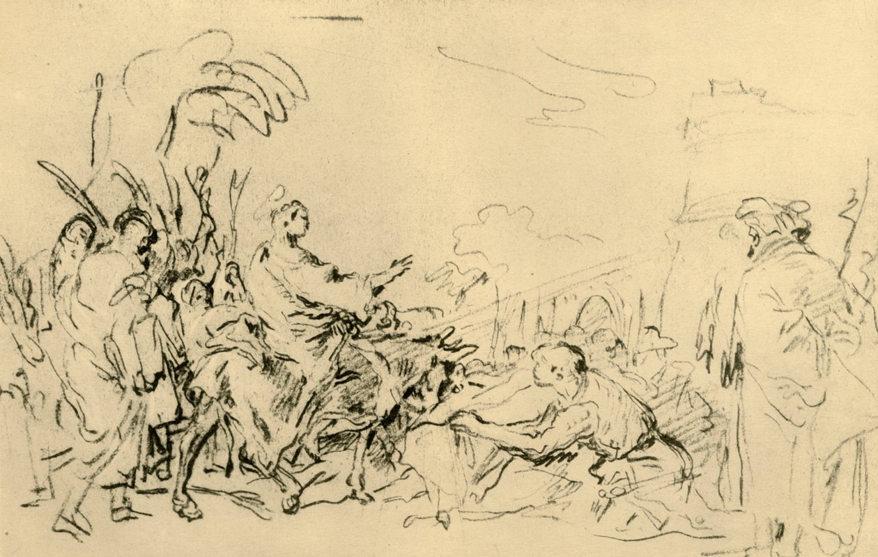 Kristi inntog i Jerusalem, c1759, 1928 av Giovanni Domenico Tiepolo