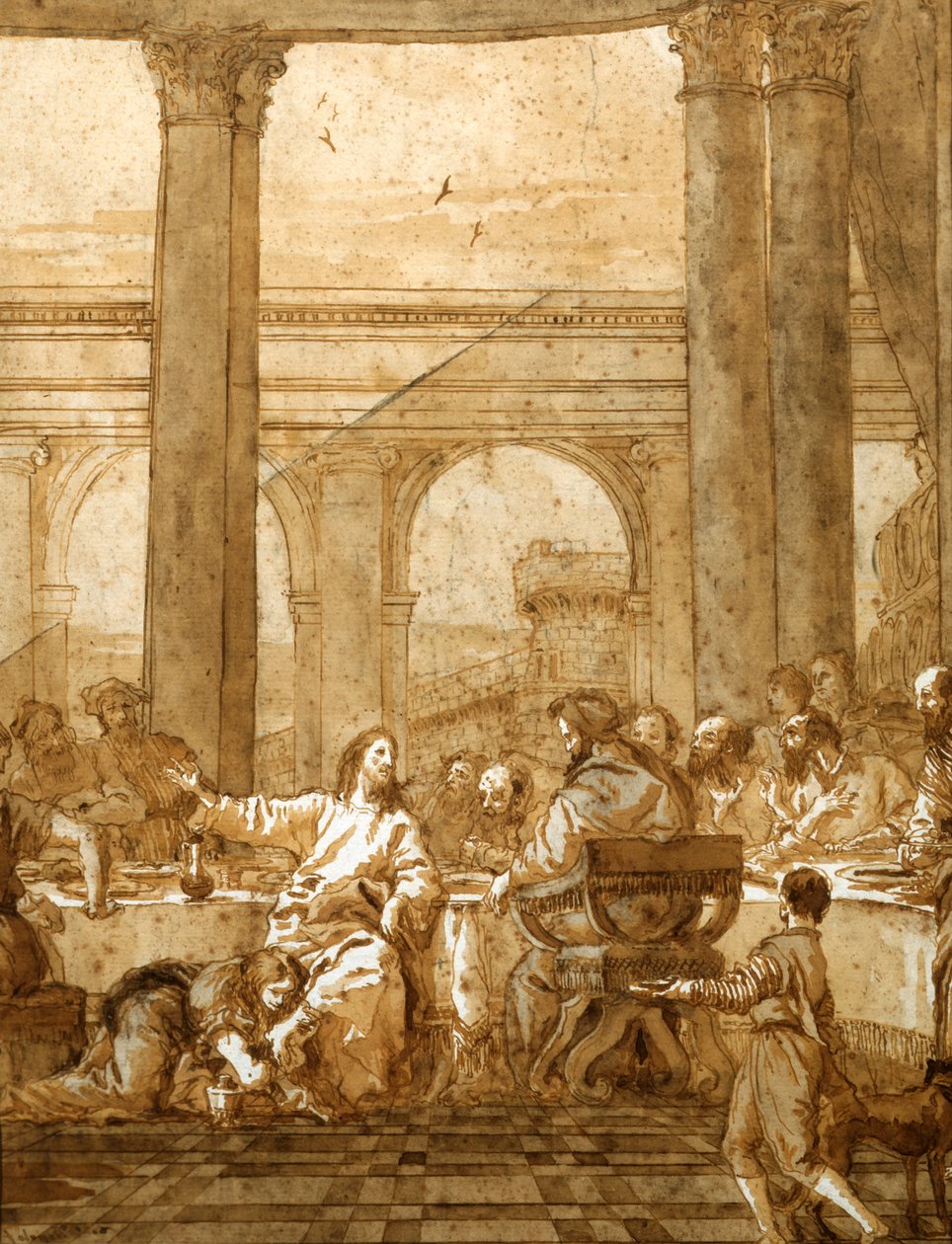 Fest i huset til Simon, 1700-tallet av Giovanni Domenico Tiepolo