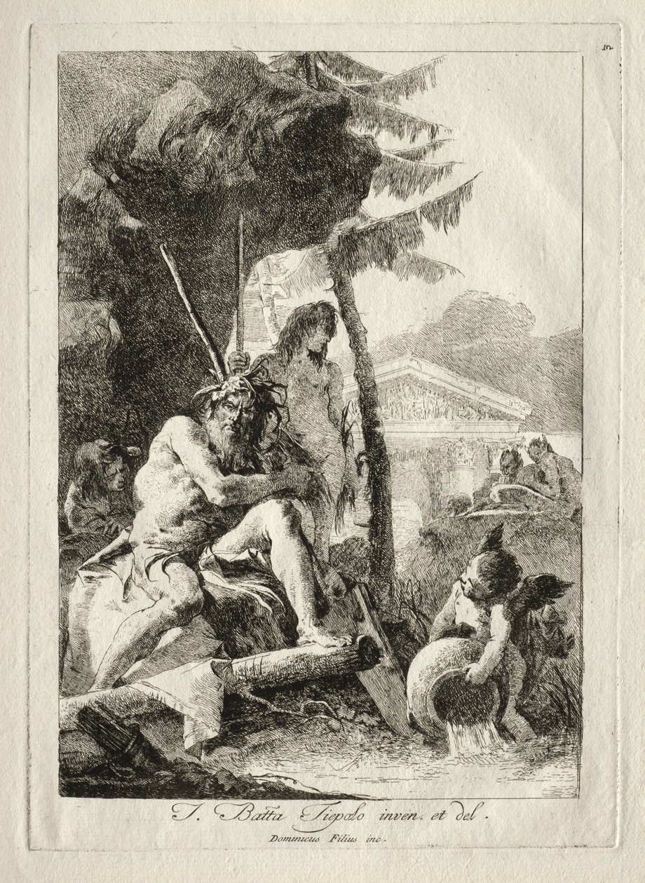 Elvefigurer. av Giovanni Domenico Tiepolo