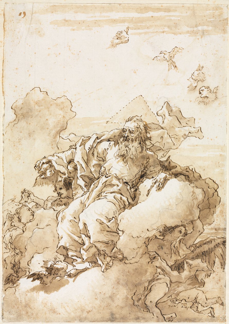 Gud Faderen med symbolet på treenigheten av Giovanni Domenico Tiepolo
