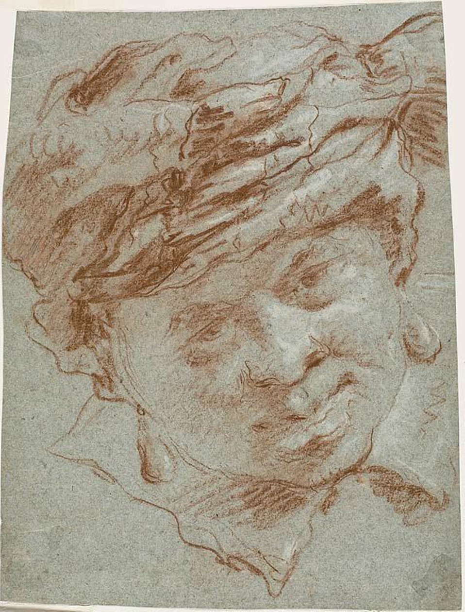 Hodet til en gutt med turban av Giovanni Domenico Tiepolo