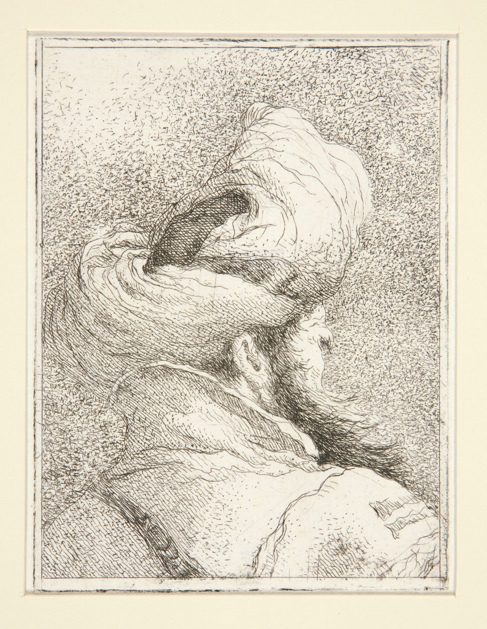 Hode av en tyrker, fra serien Raccolta di Teste, Libro Secondo (Samling av hoder, andre bok) av Giovanni Domenico Tiepolo