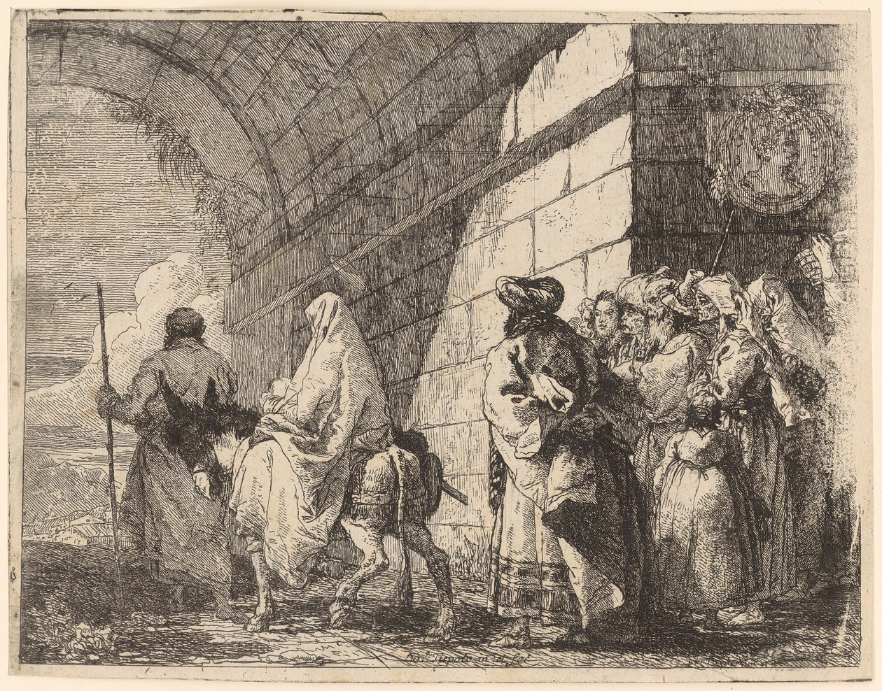 Den hellige familie forlater byen av Giovanni Domenico Tiepolo