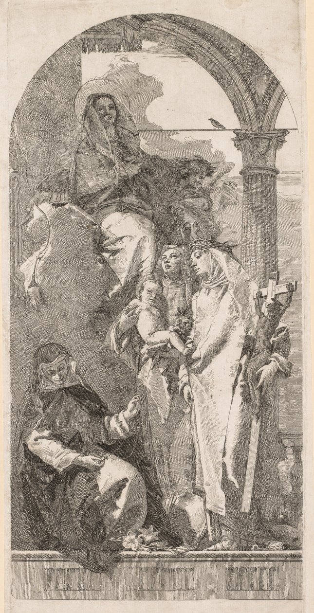 Madonna med de hellige Agnes, Catherine og Rosa av Giovanni Domenico Tiepolo