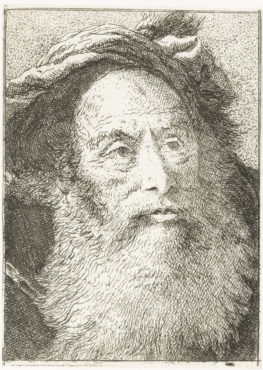 mann med skjegg Samling av hoder (serietittel) Raccolta di Teste (serietittel) av Giovanni Domenico Tiepolo