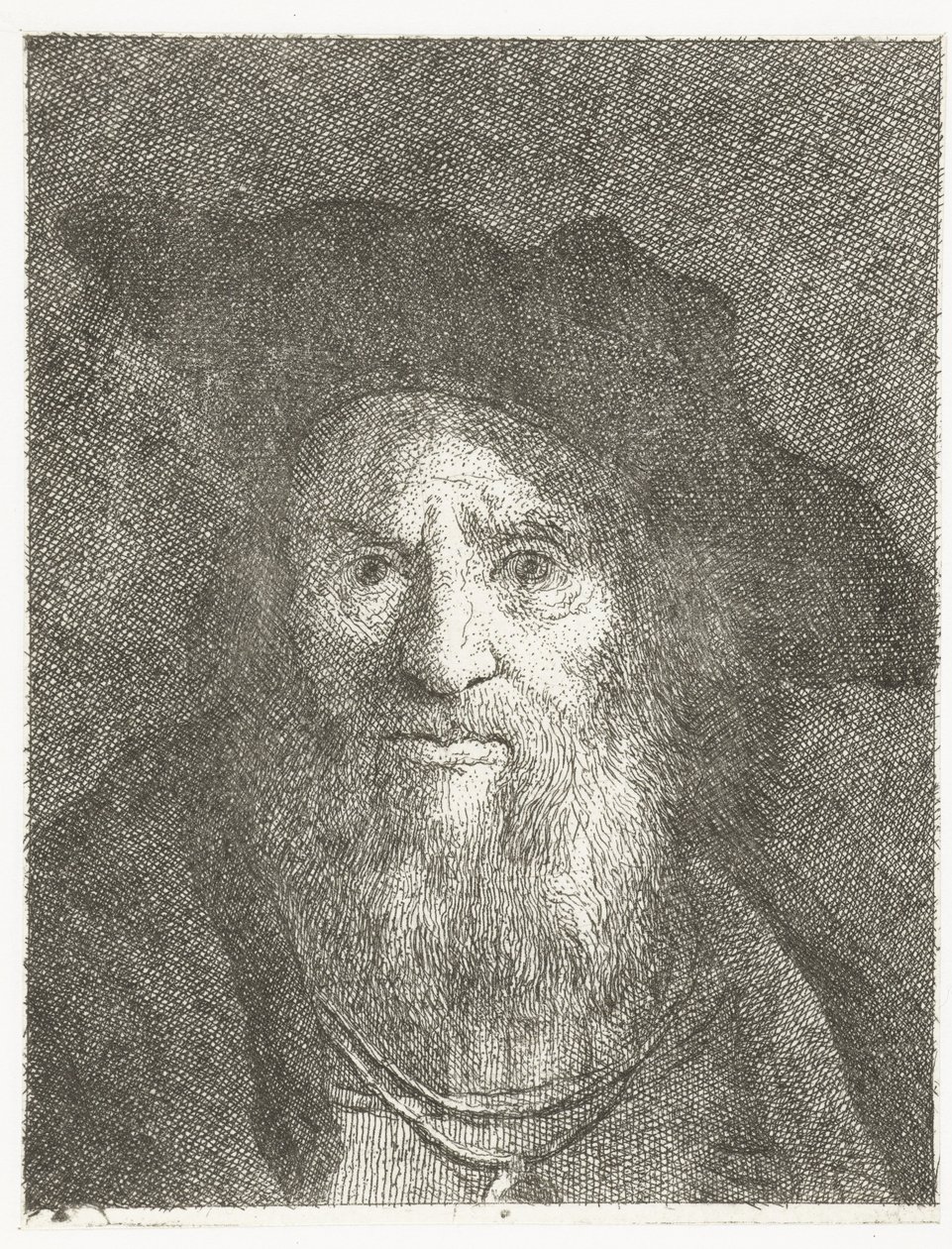 Mann med beret Samling av hoder (serietittel) Raccolta di Teste (serietittel) av Giovanni Domenico Tiepolo