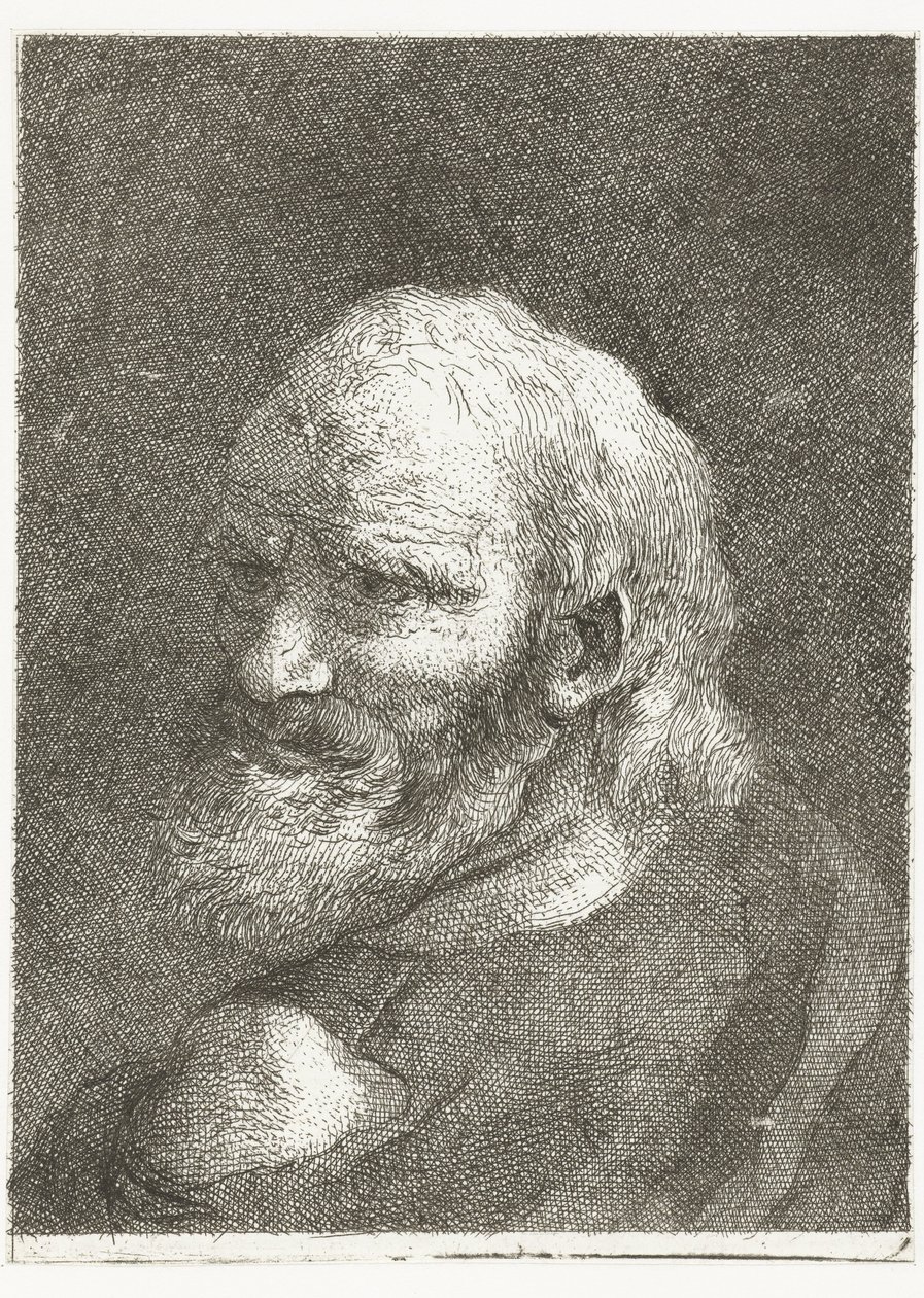 Mann med bar skulder Samling av hoder (serietittel) Raccolta di Teste (serietittel) av Giovanni Domenico Tiepolo