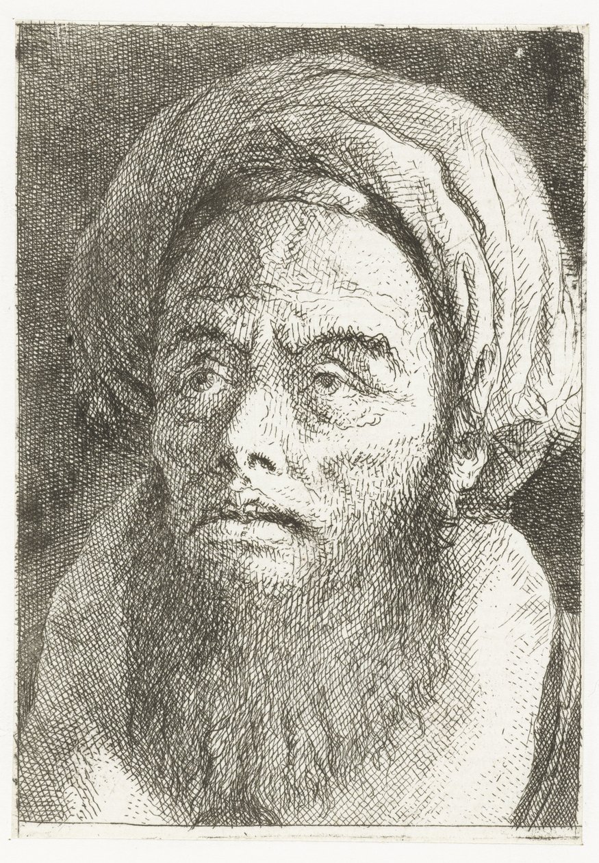 Mann med turban Samling av hoder (serietittel) Raccolta di Teste (serietittel) av Giovanni Domenico Tiepolo