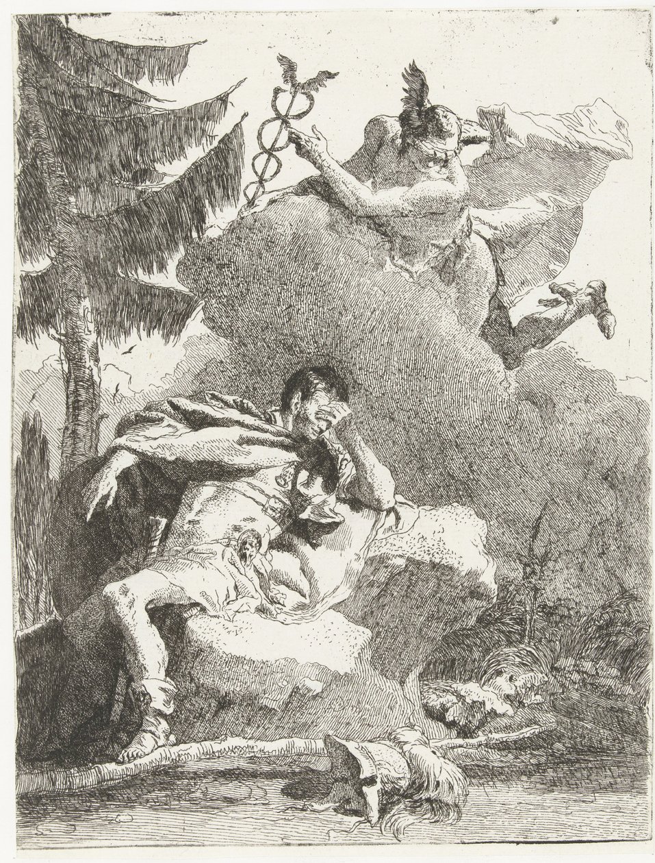 Merkur viser seg for Aeneas i en drøm av Giovanni Domenico Tiepolo