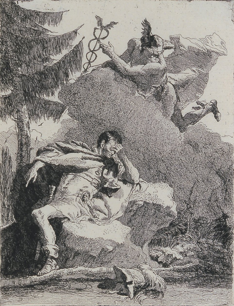 Merkur viser seg for Aeneas i en drøm, 1757. av Giovanni Domenico Tiepolo