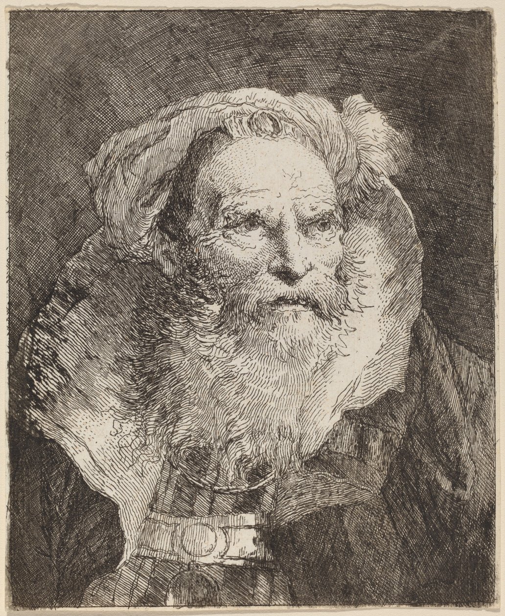Gammel mann som mediterer av Giovanni Domenico Tiepolo