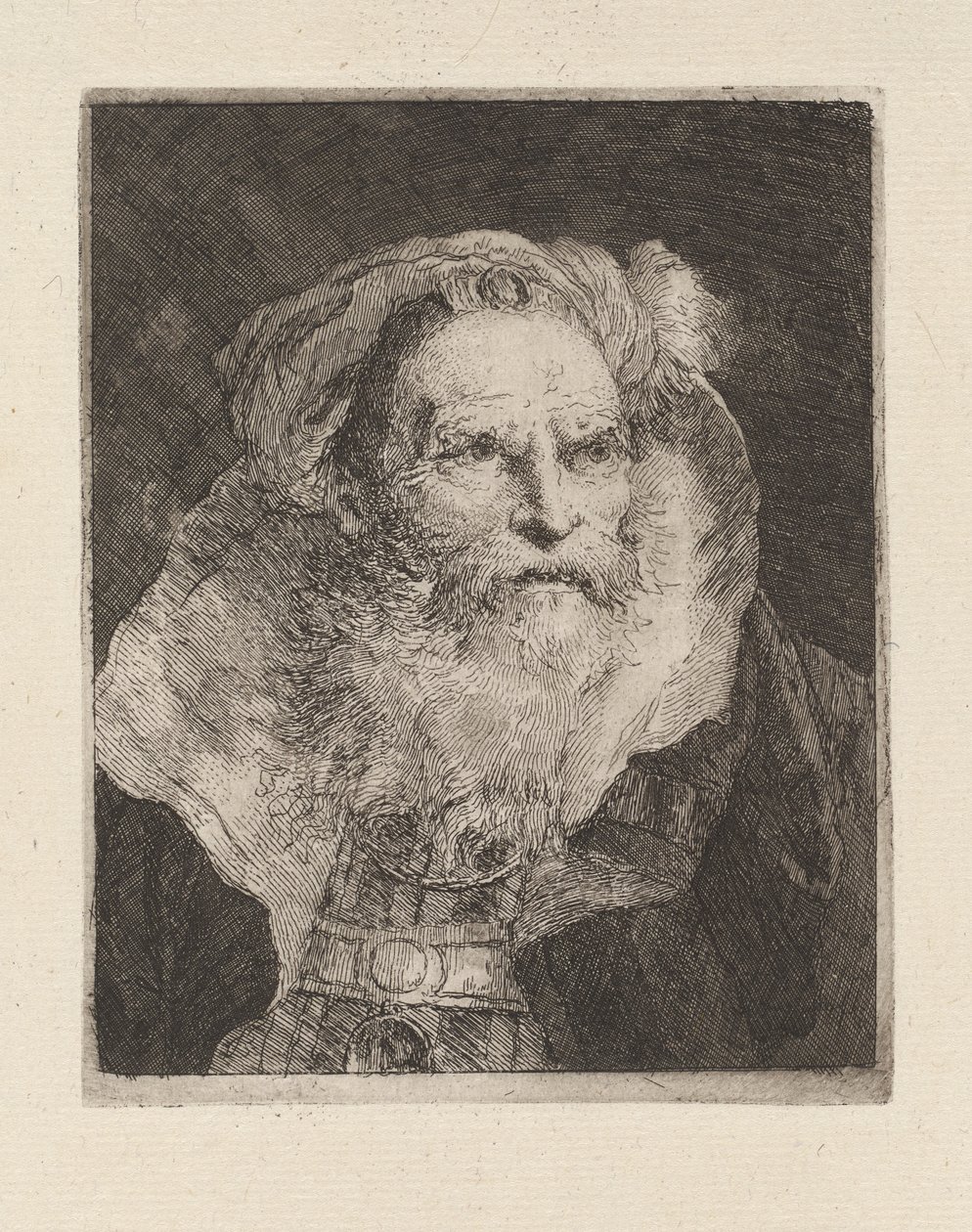 Old Man Meditating, fra Raccolta di Teste (Samling av hoder) av Giovanni Domenico Tiepolo