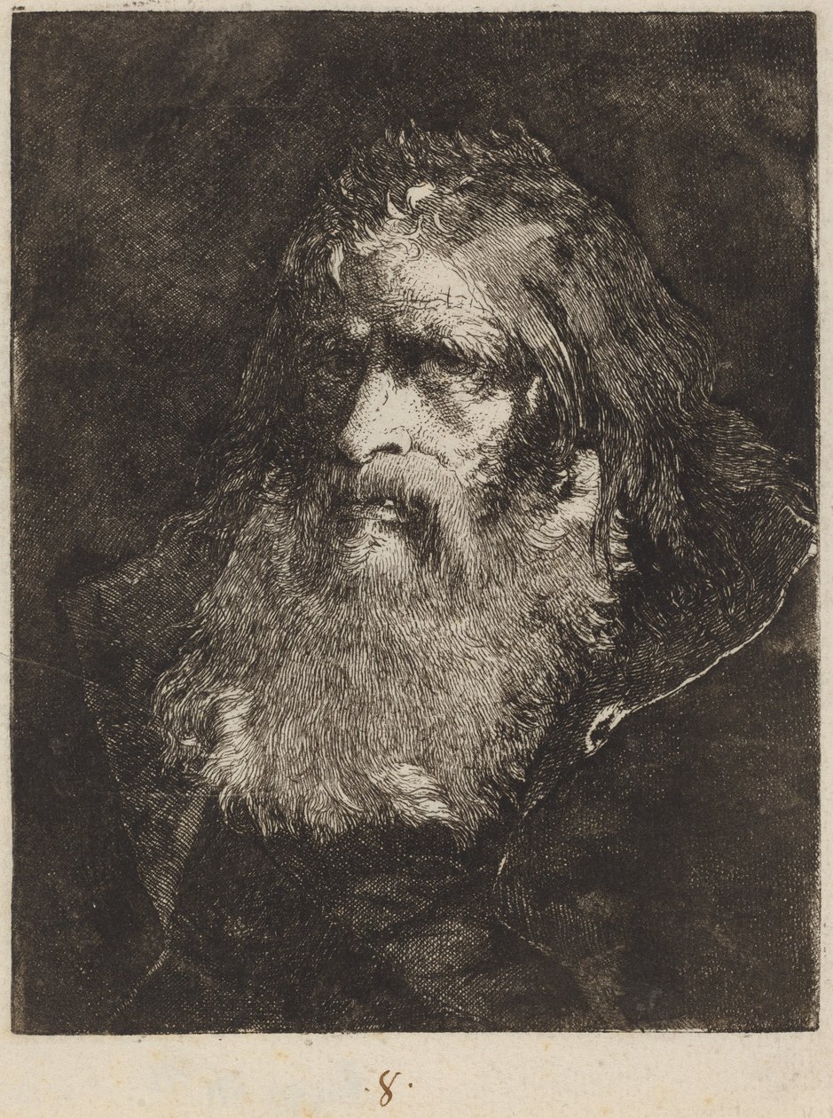 Gammel mann med bare hode av Giovanni Domenico Tiepolo